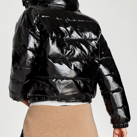 ZARA VINYL PUFFER JACKET - SIZE SMALL - Picture 5 of 7